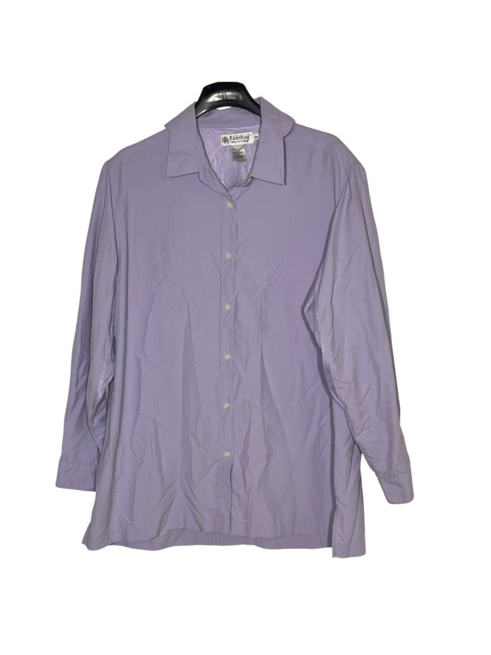 Coolibar Sun Protection Button Down Shirt Mesh Panels Purple Sz XXL